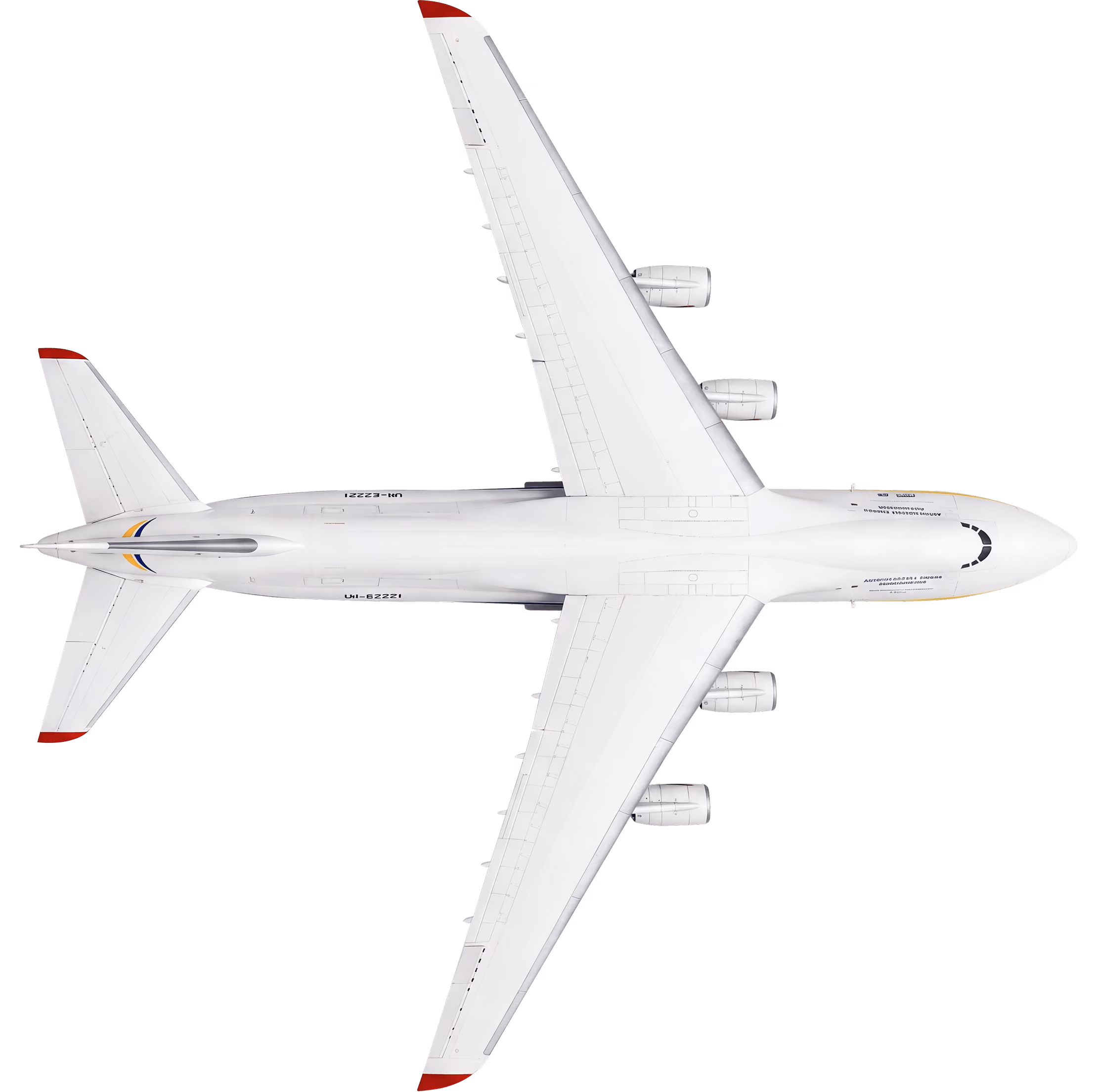 Overhead view of a cargo aircraft